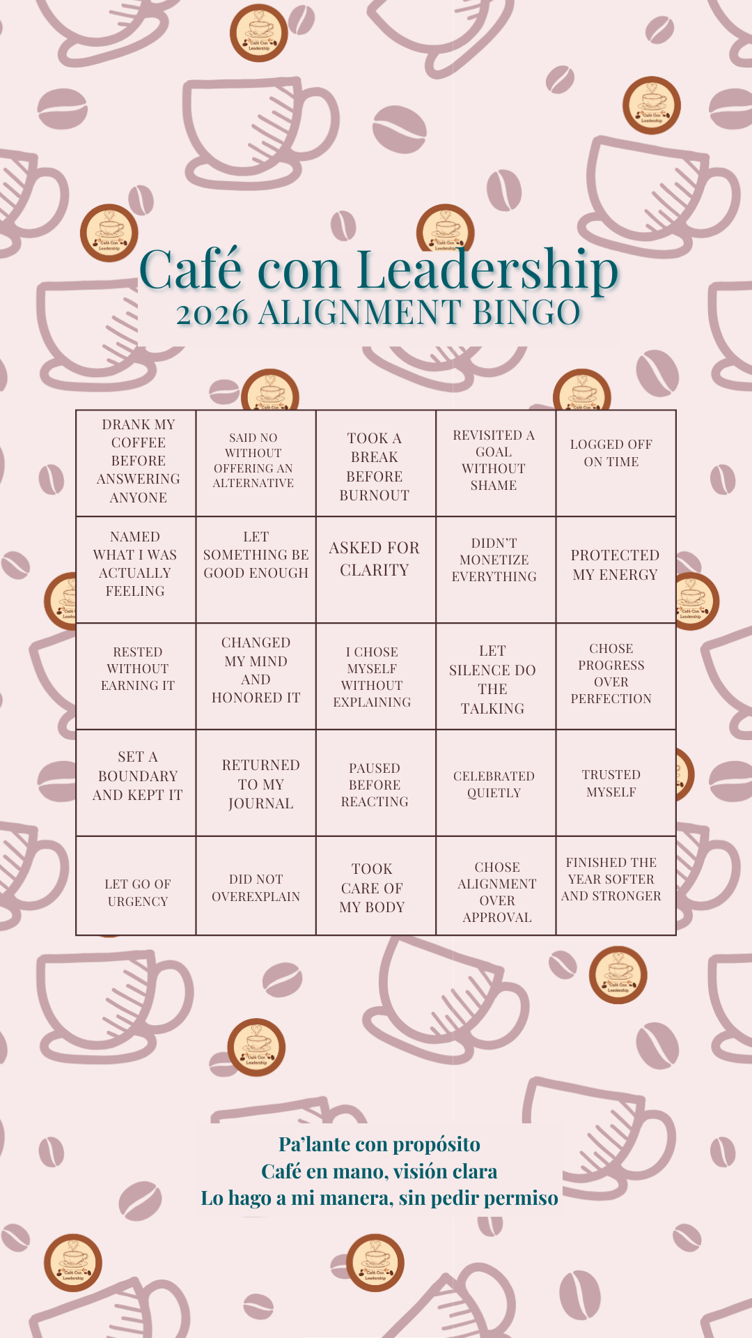 2026 Alignment Bingo Card
